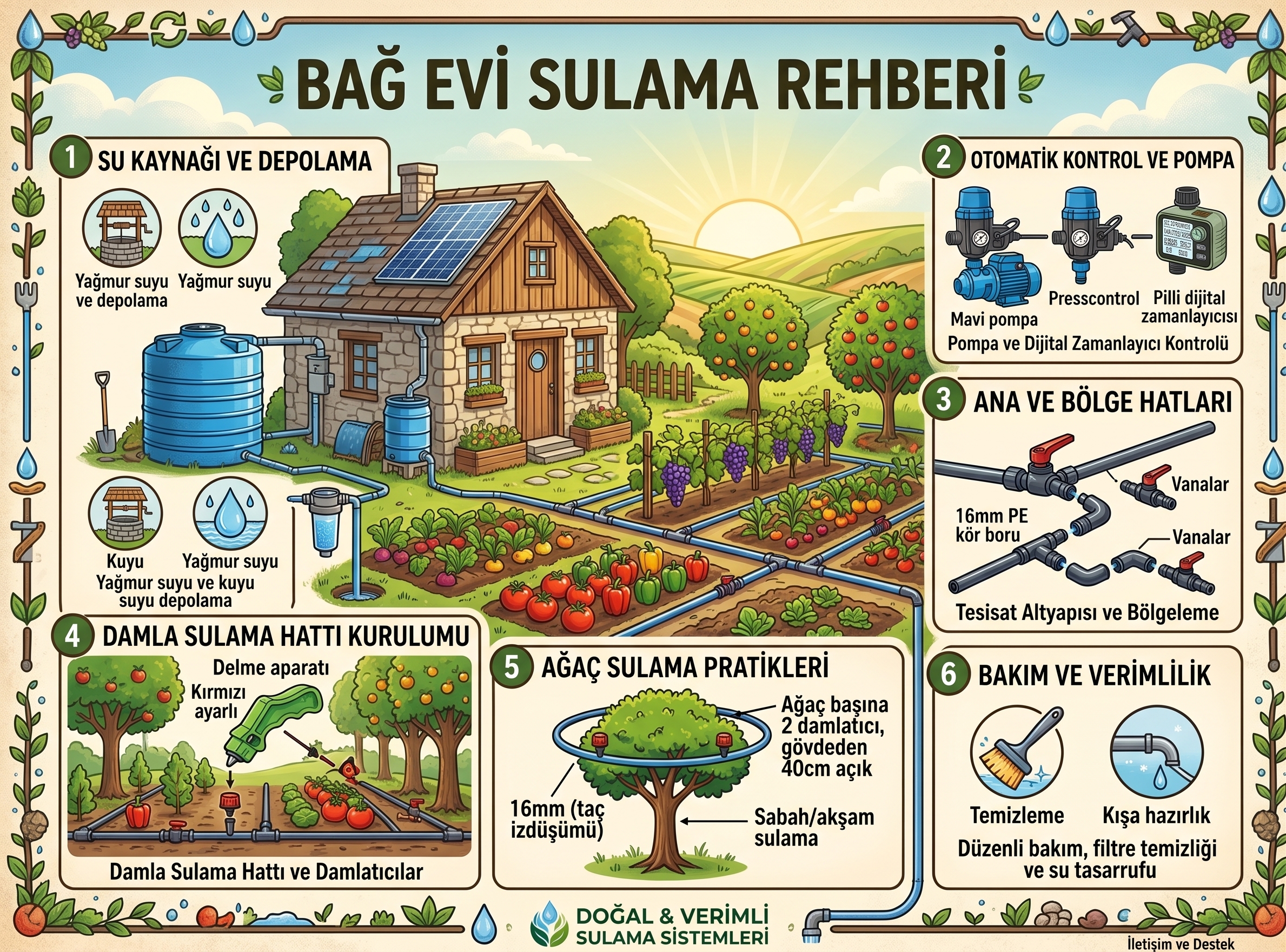 bağ evinde otomatik sulama sistemi kurulum rehberi